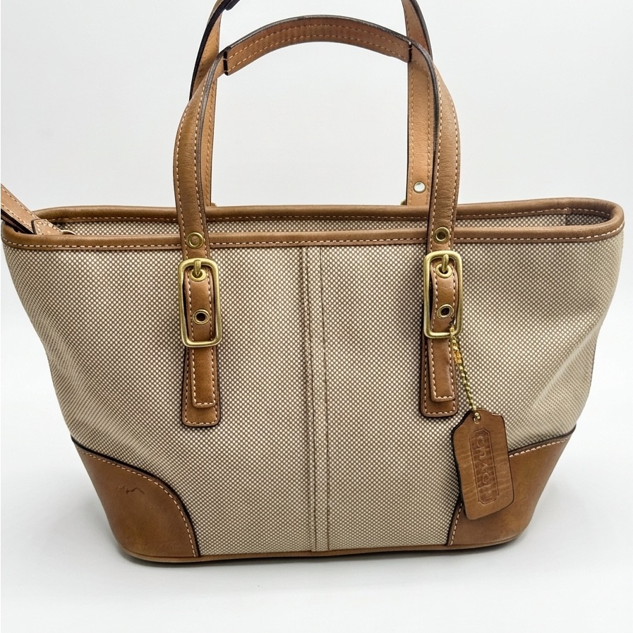 Coach Y2k Mini Hampton Markettote - Beige/Tan